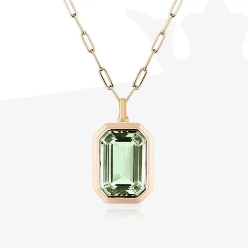 Vintage Style Stainless Steel Zircon Pendant Necklace