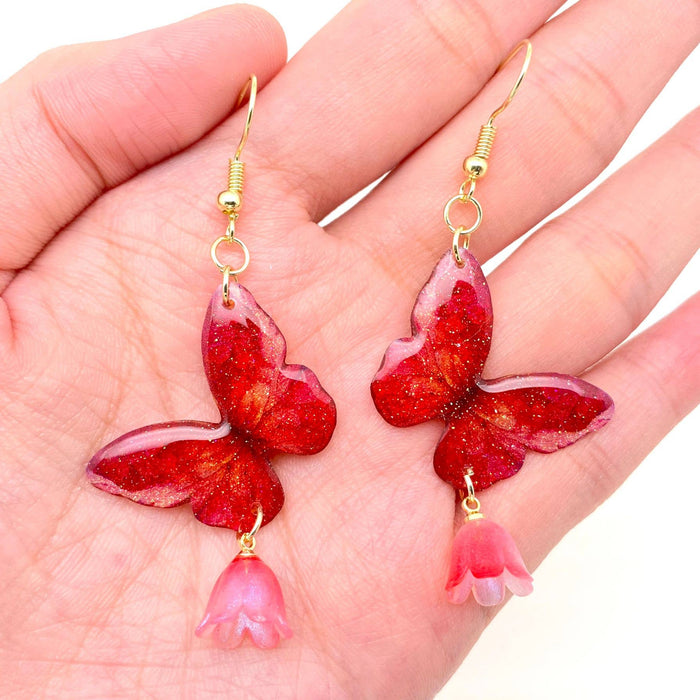 Multi Style Colorful Butterfly Flower Charm Dangle Earrings