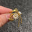 Enamel Daisy Bee & Pearl & Tassel 18K Golden SS Ring - FGS