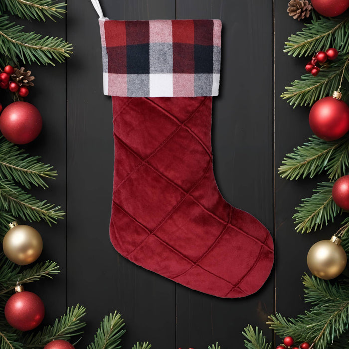 Red Plaid Christmas Stockings