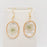 Queen Anne's Lace Dried Flowers Irregular Oval Earrings