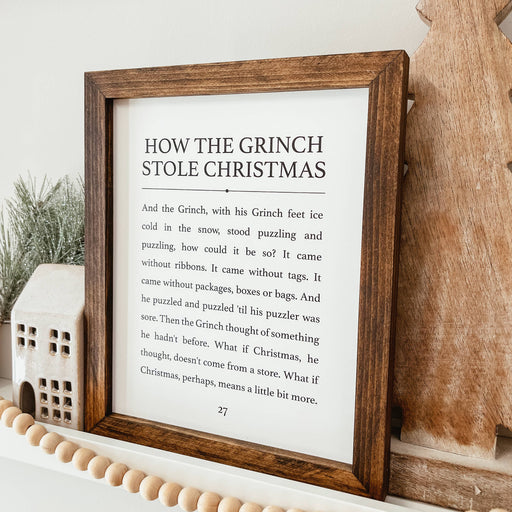 How The Grinch Stole Christmas Framed Wood Sign