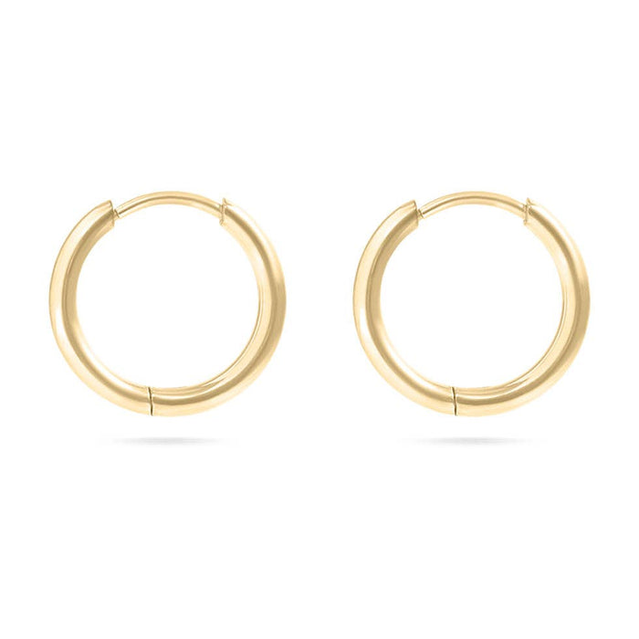 18K Gold PVD Stainless Steel Classic Hoop Huggie Earrings