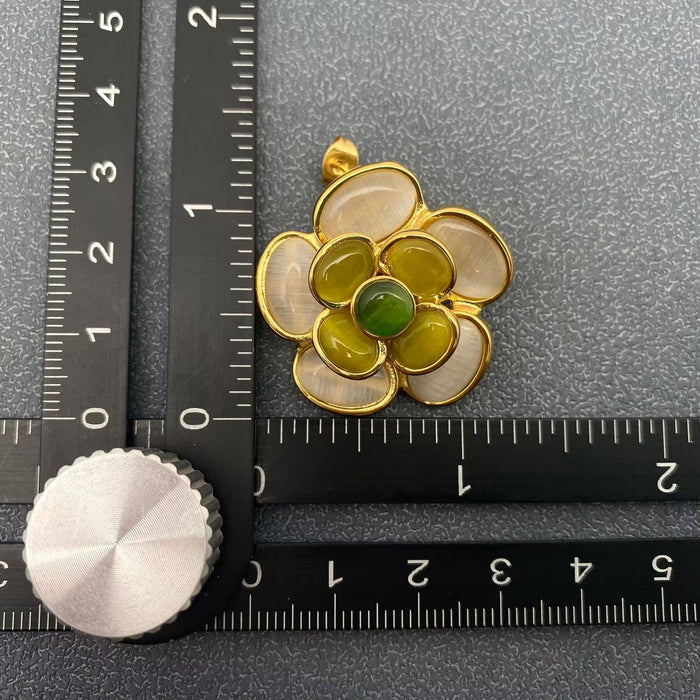 18K Gold Plated Stainless Steel Flower Post Earrings - FGS