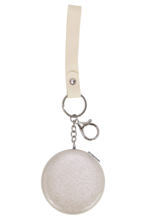 Pearlescent Macaron Compact Mirror Key Chain
