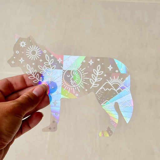 Luna Wolf Suncatcher Window Sticker