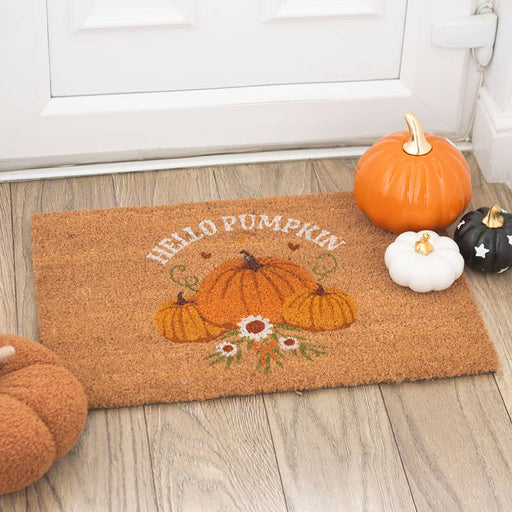 Natural Autumn Hello Pumpkin Doormat
