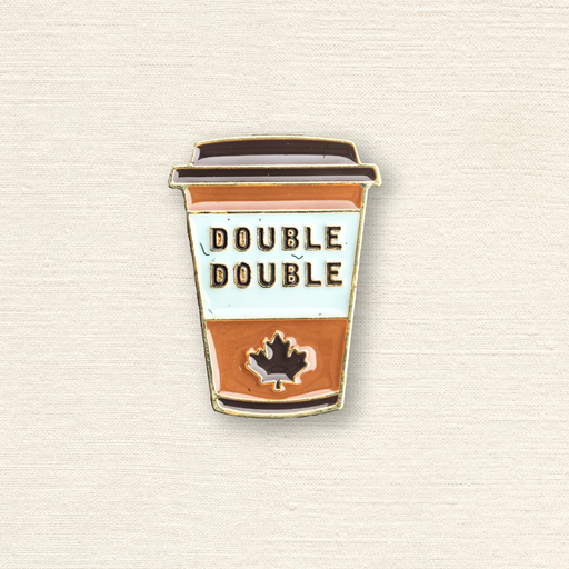Double Double Coffee Cup Enamel Pin – Canadian Maple Leaf Souvenir Gift Lapel Pins