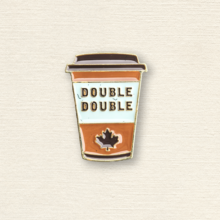 Double Double Coffee Cup Enamel Pin – Canadian Maple Leaf Souvenir Gift Lapel Pins
