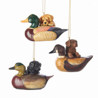 Orn Puppy w/duck decoy Assortment