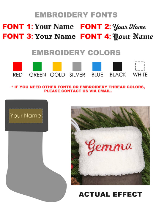 Luxurious Plush Gold Sequin Christmas Stockings