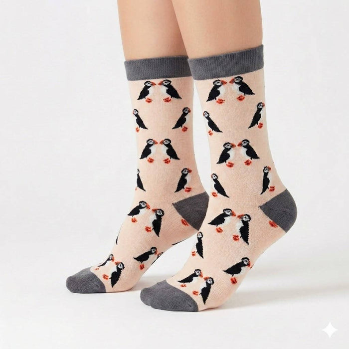 Atlantic Puffin Bird Crew Socks
