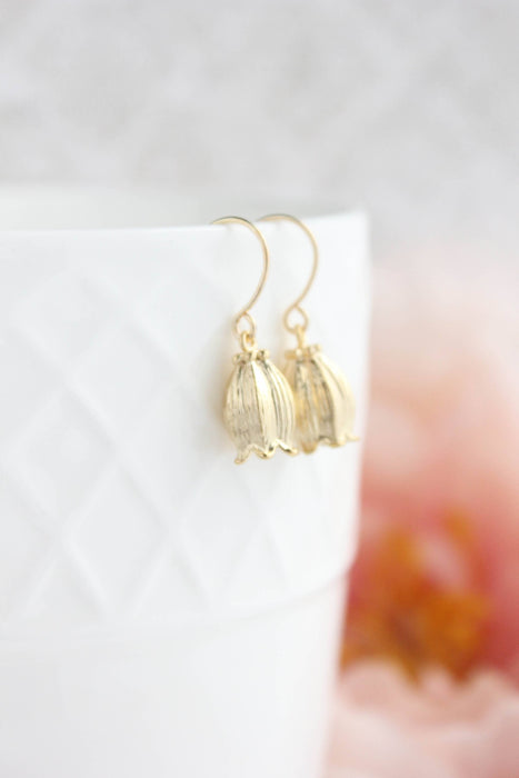 Bell Flower Earrings - GOLD