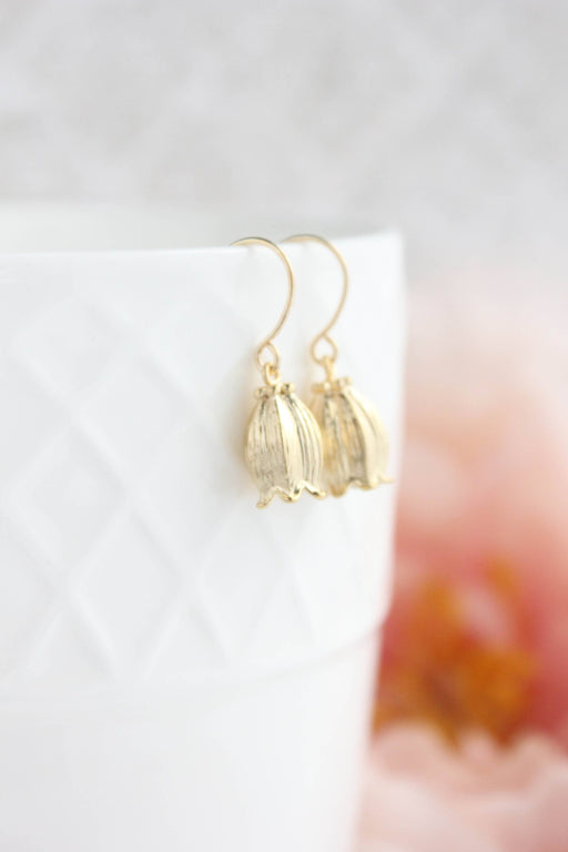 Bell Flower Earrings - GOLD
