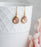 Glass Pear Drop Earrings - gold rope setting - Peach Blush