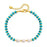 Turquoise and Pearl Beaded Adjustable Bracelet