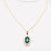 Green Zircon Pendant Stainless Steel Necklace