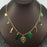 Green Tone Charm 18K Gold Plated S.Steel Necklace - FGS