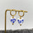 Blue and White Porcelain 18K Golden SS Huugie Earrings - FGS