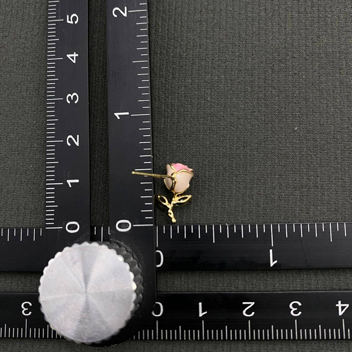 Enamel Rose Flower Ear Studs