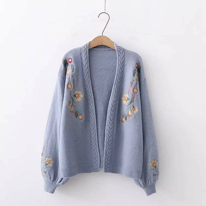 Floral knit cardigan