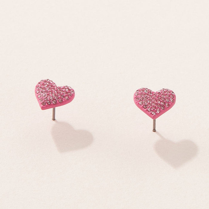 Heart Earring with CZ Stones