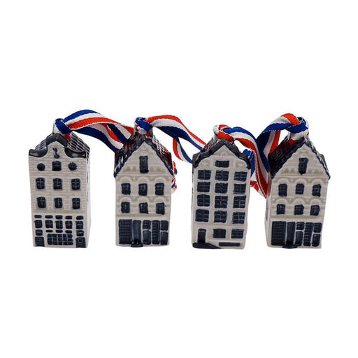 Christmas ornament mini houses - Delft Blue - 5 cm -