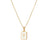 Mio Queena - Square Initial 18K Gold-plated Stainless Steel Necklace: Golden T (including chain)