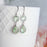 Light Green Glass Dangle Earrings | Two Jewel Teardrop
