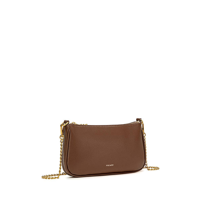 Francine - Recycled Vegan Chain Crossbody Bag - Espresso
