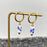 Blue and White Porcelain 18K Golden SS Huugie Earrings - FGS