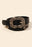 Embroidered Buckle Faux Leather Belt