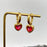 Heart Zircon 18K Golden Stainles Steel Huggie Earrings - FGS