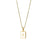 Mio Queena - Square Initial 18K Gold-plated Stainless Steel Necklace: Golden E (including chain)