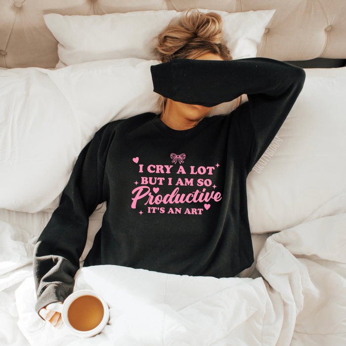 I Cry a lot Productive ADULT Sweatshirt | Taylor Swift Pink