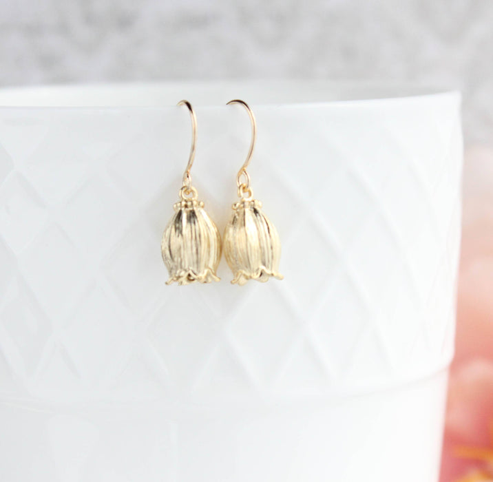 Bell Flower Earrings - GOLD