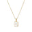 Mio Queena - Square Initial 18K Gold-plated Stainless Steel Necklace: Golden T (including chain)