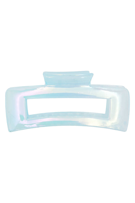Pearlescent Glossed Clear Block Hair Claw