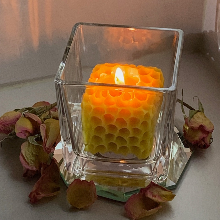 Honeycomb Shaped Beeswax Votives