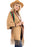 Tri-Stripe Faux Cashmere Cardigan Sweater Shrug Poncho: Camel