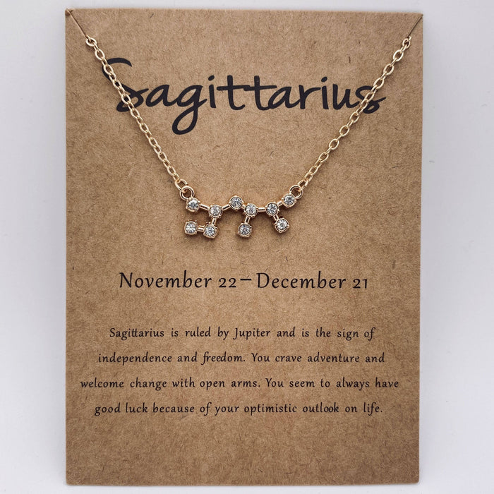 12 Constellations Necklace Inlaid with Rhinestone