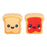 Kawaii Toast Salt and Pepper Shakers in Toaster Holder