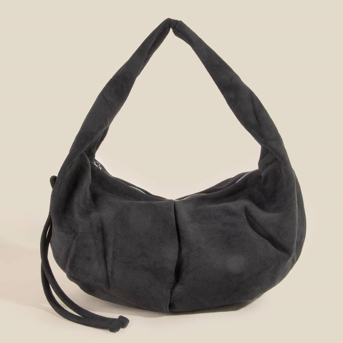 Suede Baggy Hobo Shoulder Bag