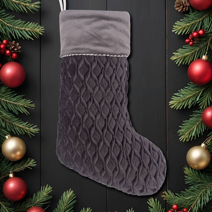 Large Intricate Quilting Style Christmas Stockings