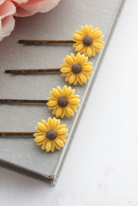 Yellow Daisy Bobby Pins