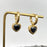 Heart Zircon 18K Golden Stainles Steel Huggie Earrings - FGS