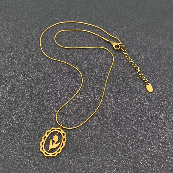 Hollow Flower Charm 18K Gold Plated S.Steel Necklace - FGS