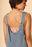 Denim scoop neck overall dress