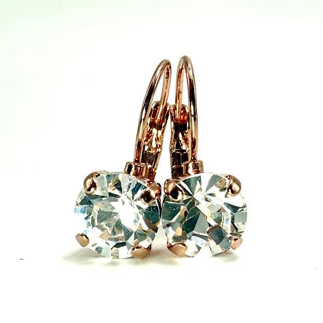 Everyday Sparkle Earrings - Rose Gold + Clear
