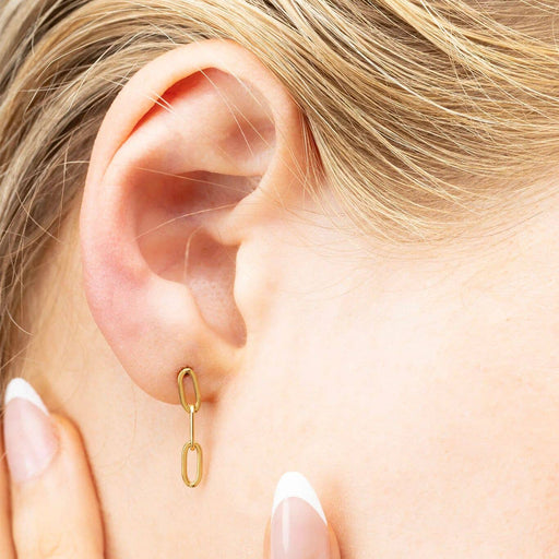 14K Gold Filled PLUS Paperclip Earrings